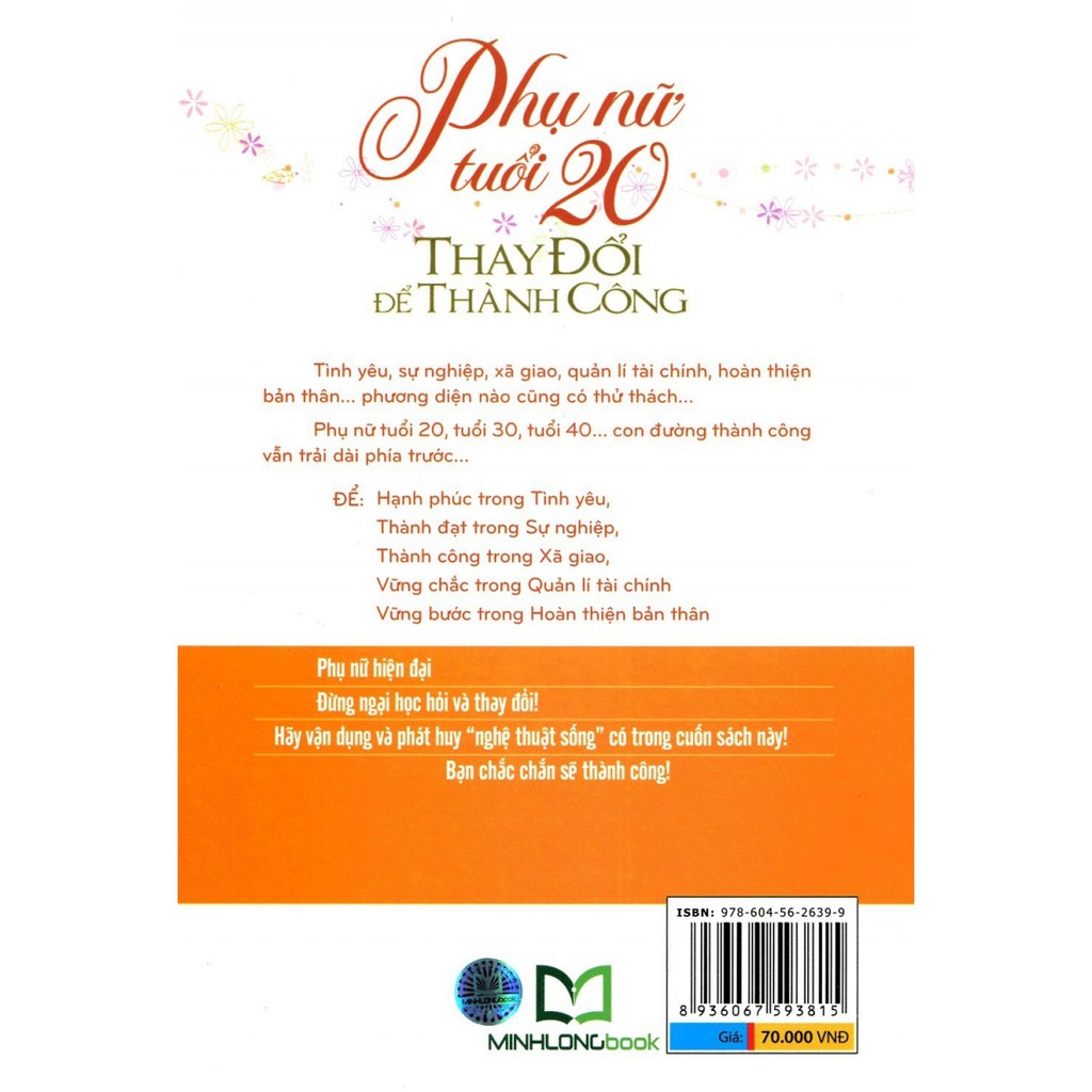 Sách Phụ nữ tuổi 20 thay đổi để thành công - Trương Oánh