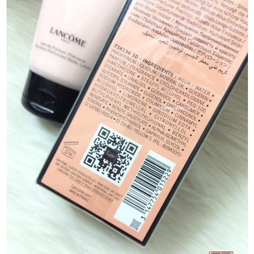 Dưỡng Thể Hương Nước Hoa Lotion Lancome Tresor 150ml