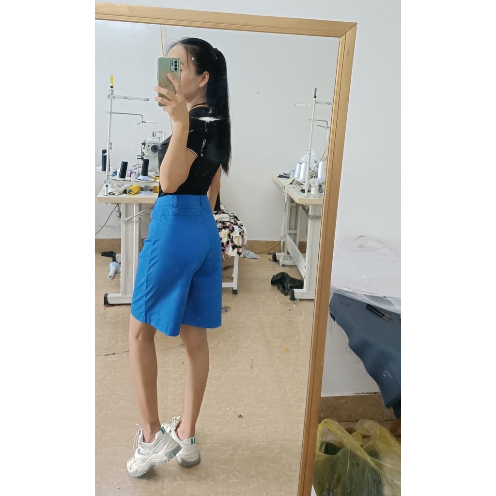 Quần short ngố nữ lưng siêu cao ống rộng tôn dáng cực đẹp