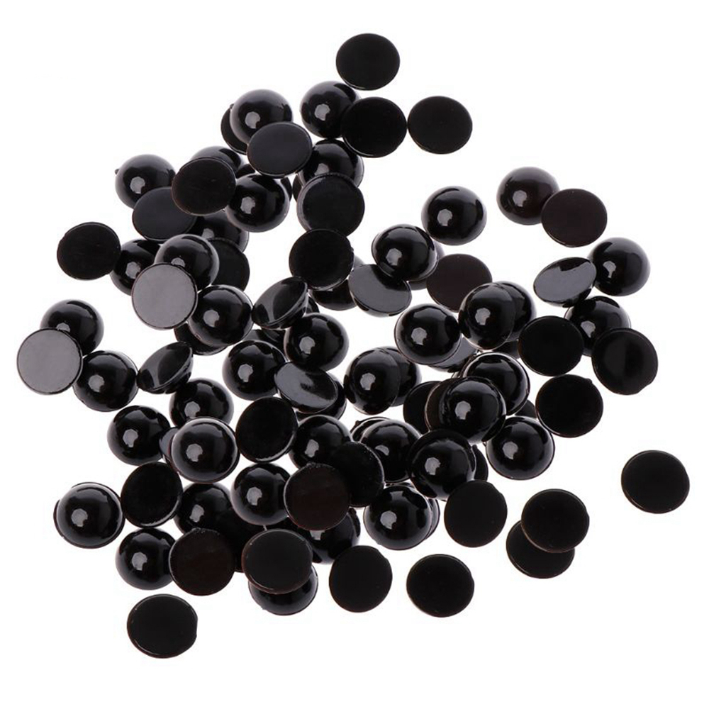 Set 100 Mắt Gấu Bằng Nhựa Nỉ Màu Đen 3-12mm Làm Thú Nhồi Bông DIY Cho Bé