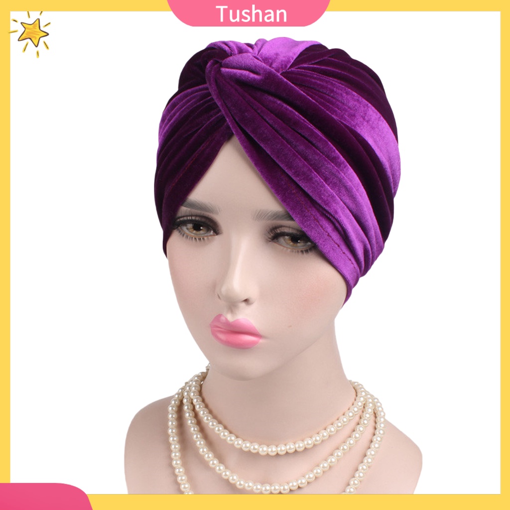 Mũ turban phong cách Ấn Độ thời trang thu đông cho nữ
