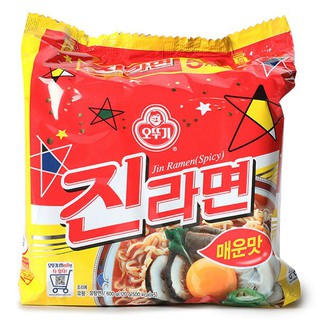 Lô 5 Mì Jin Ramen Ottogi Hàn Quốc Cay Và Không Cay Gói 120G