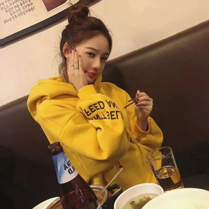 Áo hoodie tay dài phong cách Hàn Quốc trẻ trung cho nữ | WebRaoVat - webraovat.net.vn