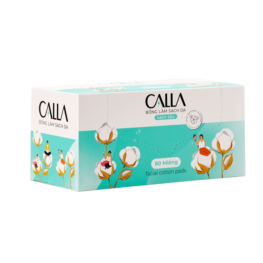 Bông Tẩy Trang Bạch Tuyết Calla 80 Miếng/ Hộp