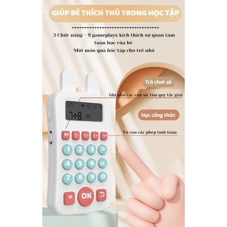 Máy Luyện Tính Nhẩm Trẻ Em - Giúp Bé Học Toán Nhiều Tính Năng (Tiếng Việt) - Có cổng sạc USB