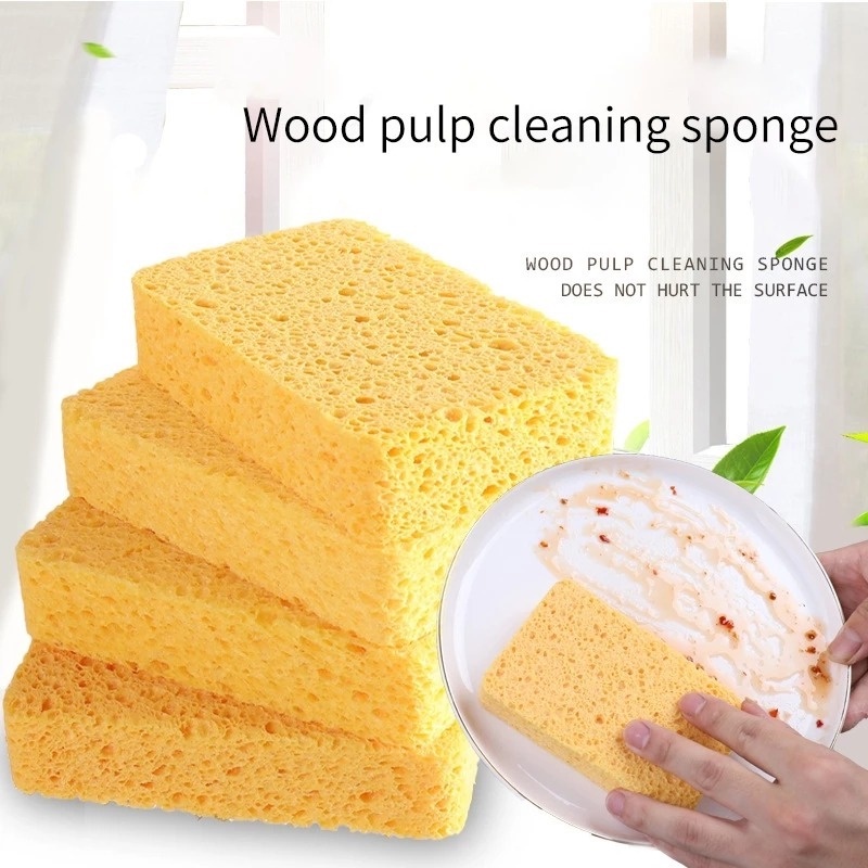 1 Bọt Biển Rửa Chén Bằng Bột Gỗ Tẩy Dầu Mỡ Cho Nhà Bếp