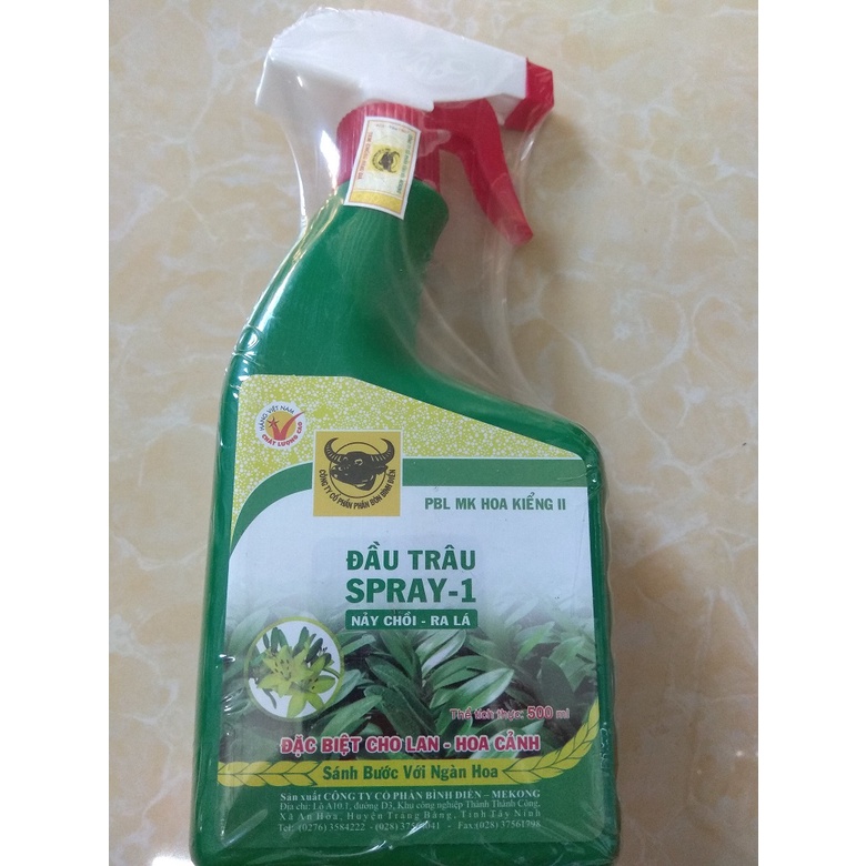 Phân bón đầu trâu dạng xịt Đầu Trâu SPRAY 1 500ML chuyên cho hoa nảy chồi ra lá