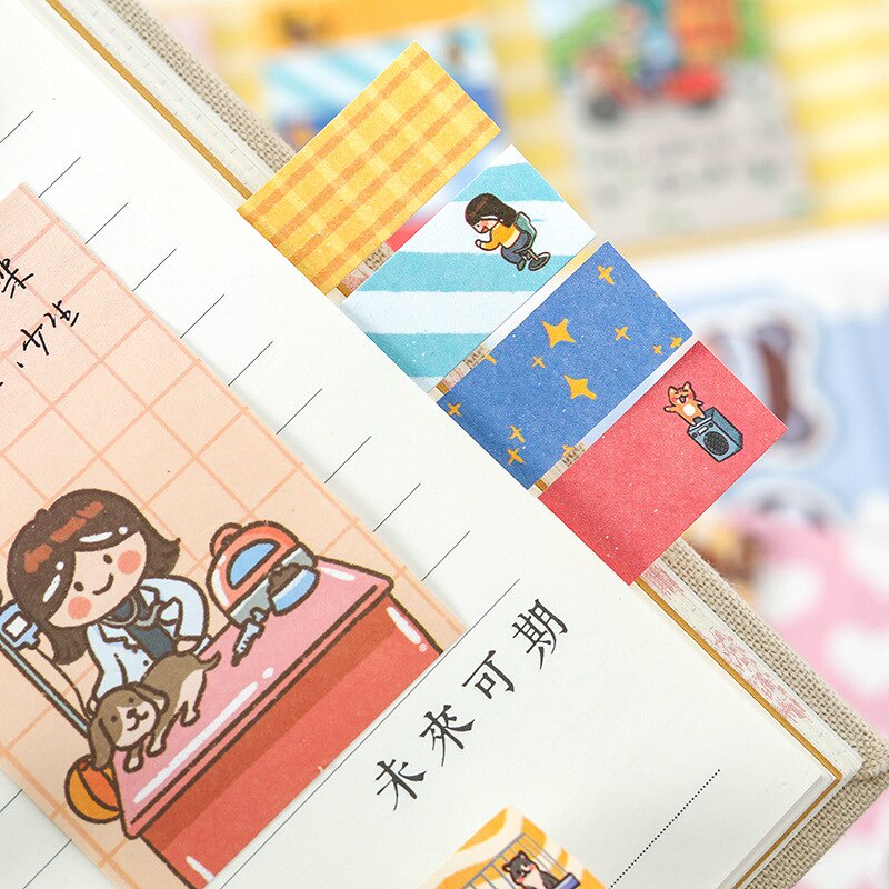 Bộ 240 tờ giấy ghi chú 6 kiểu in hình cô gái hoạt hình dễ thương