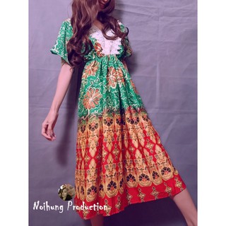 40-70KG Đầm Váy Bohemian thổ cẩm maxi vintage dáng xòe dài đi biển đẹp xinh rẻ độc lạ bigsize họa tiết trẻ trung niên