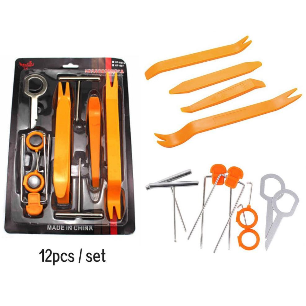 Set 12 Dụng Cụ Và Thanh Nạy Mở Đồ Nhựa, Chốt Nhựa Nội Thất Xe ô tô, Xe Hơi, Xe Tải, Xe Máy, Laptop