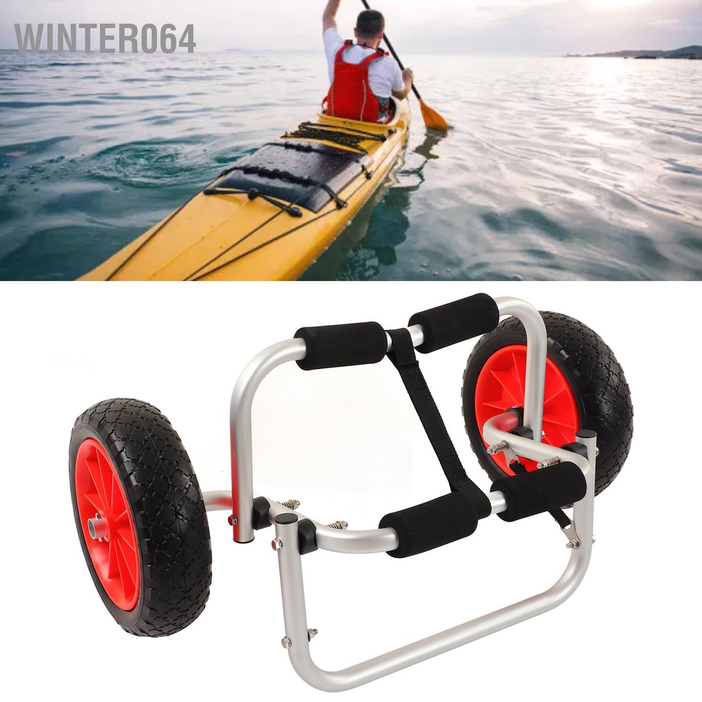 Xe đẩy Kayak Hàng không Đường kính 25cm Bánh xe PU có thể điều chỉnh gấp Phụ kiện chở hàng Thuyền Winter064
