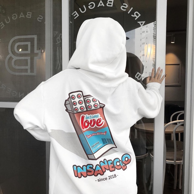 [Áo khoác zip Insane®] Insane Love Hoodie Zip - màu Trắng | BigBuy360 - bigbuy360.vn
