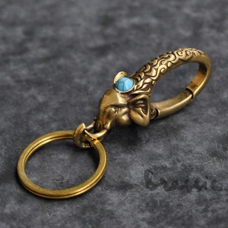 Móc khóa đồng thau đeo đỉa quần hình voi dành cho nam MK08