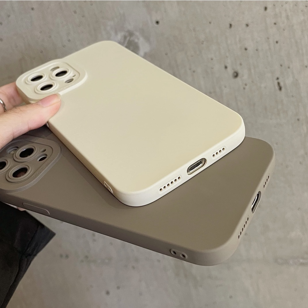 Ốp Điện Thoại Mềm Chống Sốc Màu Xám Cho iPhone 14 / 13 / 12 / 11 / XS / 8P / 7P