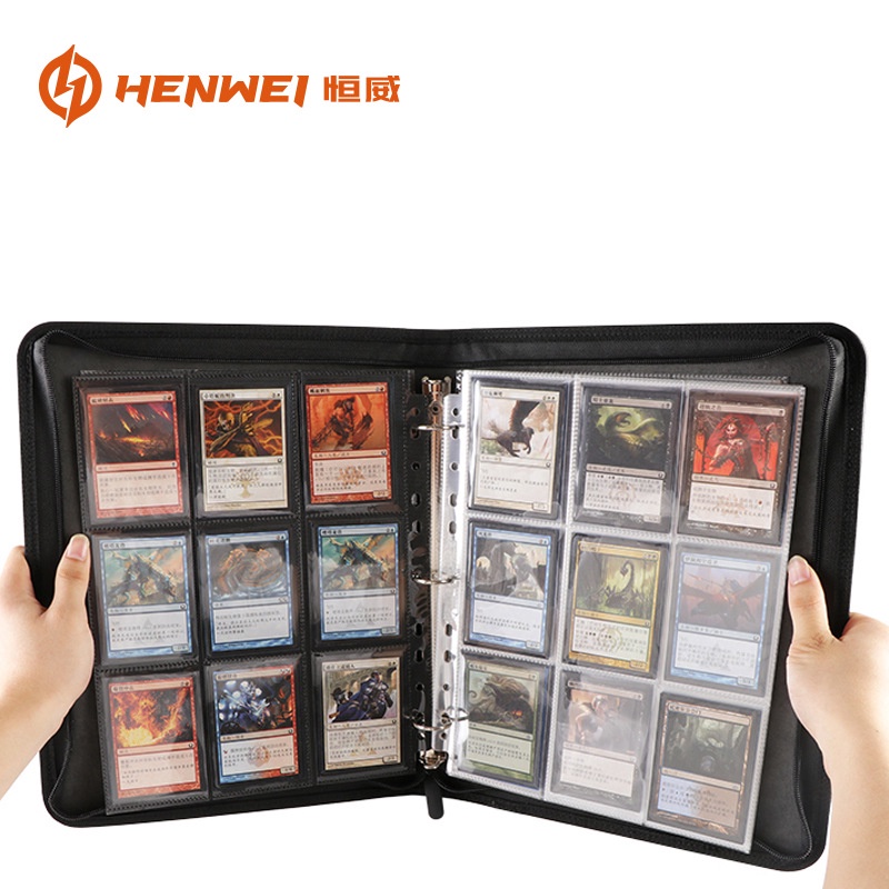 [Binder đựng card] Sổ thẻ da chính hãng Henwei trang rời có khóa kéo có thẻ Yugioh, Card game, Thẻ Idol,.....