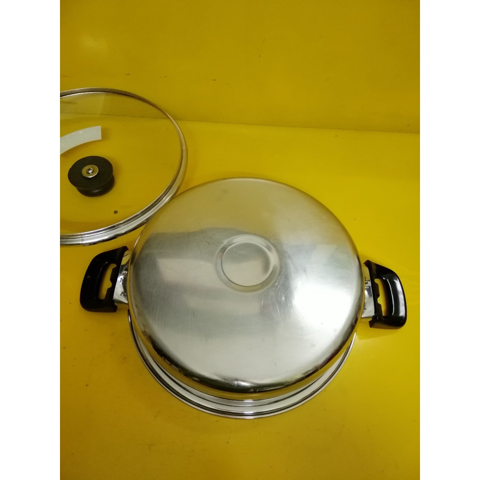 Nồi lẩu (chảo) inox nội địa Nhật, size 27cm, cao 8cm (mã 796), Dùng được bếp từ