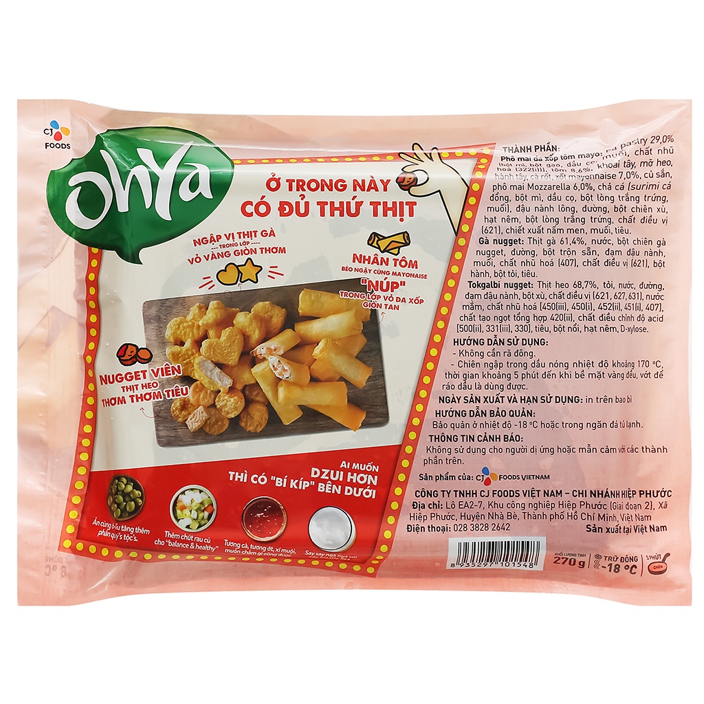 Phô mai da xốp nhân thịt đủ loại CJ gói 270g | BigBuy360 - bigbuy360.vn
