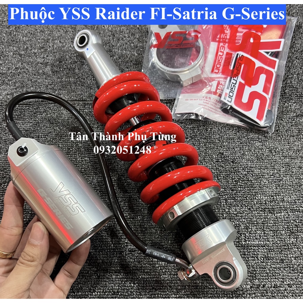 Phuộc YSS Raider Fi, Satria G Series Chính hãng- Đỏ bình bạc