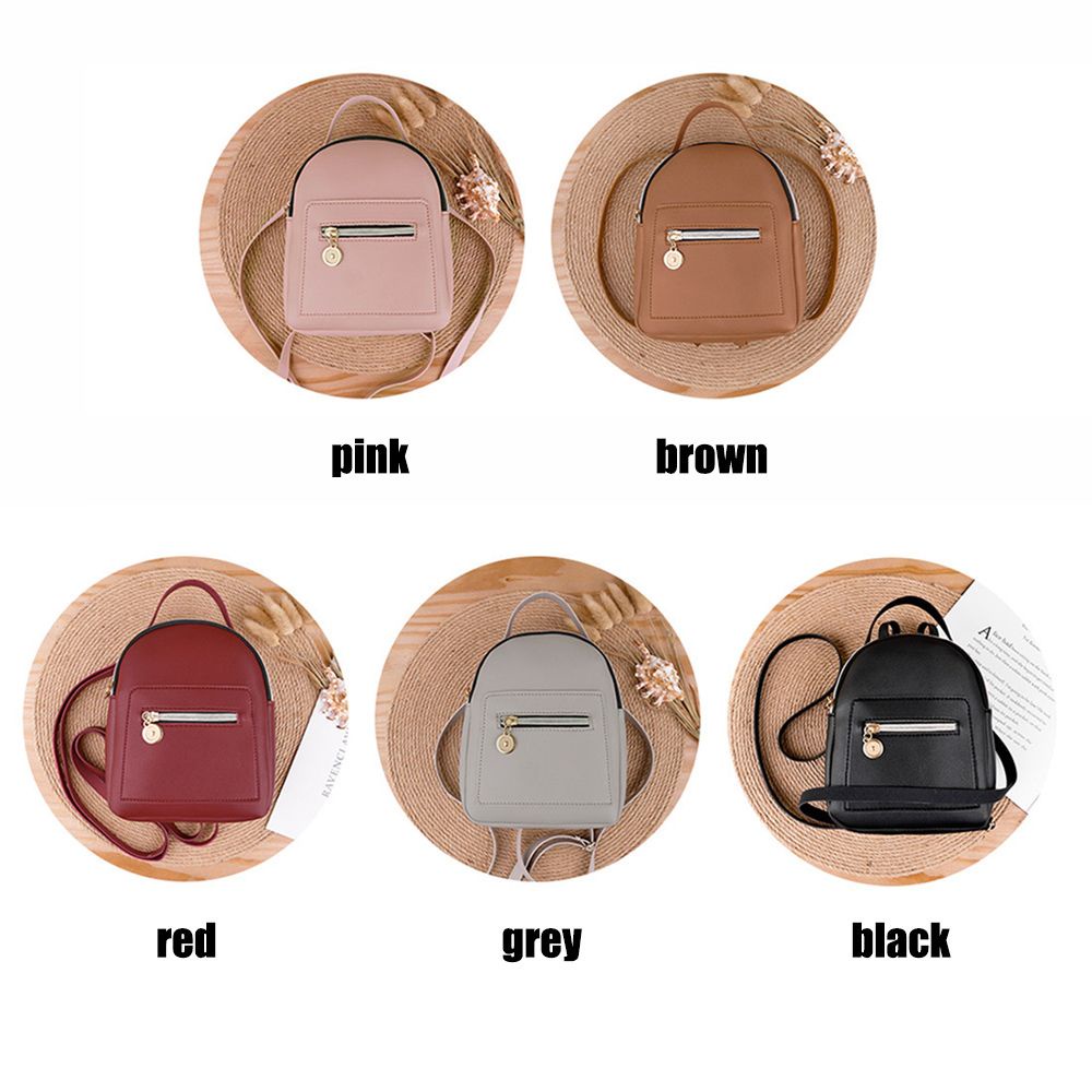 NIUYOU [Ready Stock] Women PU Daypack Mini Backpack Waterproof Shoulder Bag