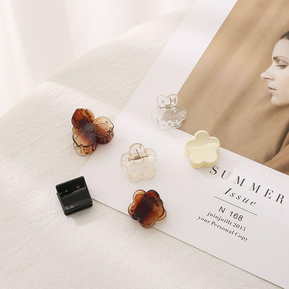 Kẹp Tóc Càng Cua Mini Hình Tròn / Vuông Bằng Acrylic Lấp Lánh Phong Cách Hàn Quốc Cổ Điển Dễ Thương