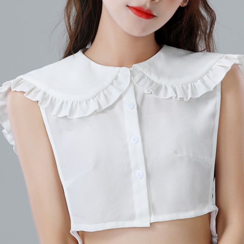 Cổ áo búp bê phối bèo có thể tháo rời dành cho nữ