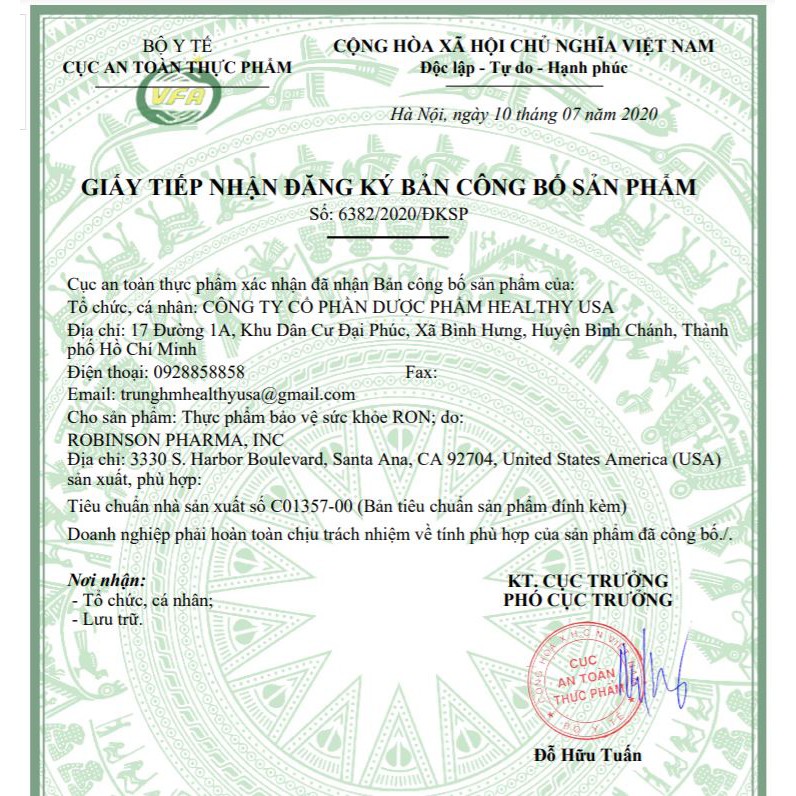 Viên uống RON Healthy Blood Support - Bổ sung sắt và Acid Folic, chống thiếu máu Hộp 30 viên - Top1pharmacy