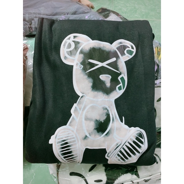 Áo Hoodie Nỉ Bông Unisex Tay Dài Túi Bụng Gấu Teddy