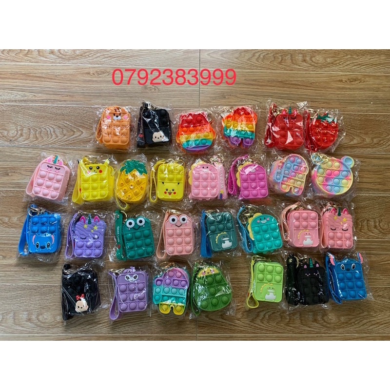 Túi ví đựng tiền mini pop it, móc chìa khoá pop it