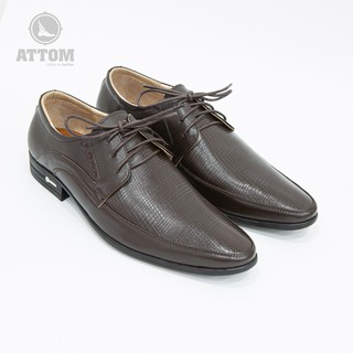 Giày Tây Nam ATTOM Da Bò Cao Cấp Mẫu Cổ Điển In Hoạ Tiết Phối Đan Dây - MSP : AM30090
