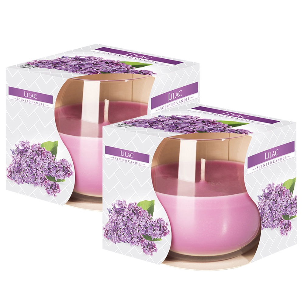 Combo 2 ly nến thơm tinh dầu Bispol Lilac 100g - hoa tử đinh hương, thơm phòng, khử mùi, không khói