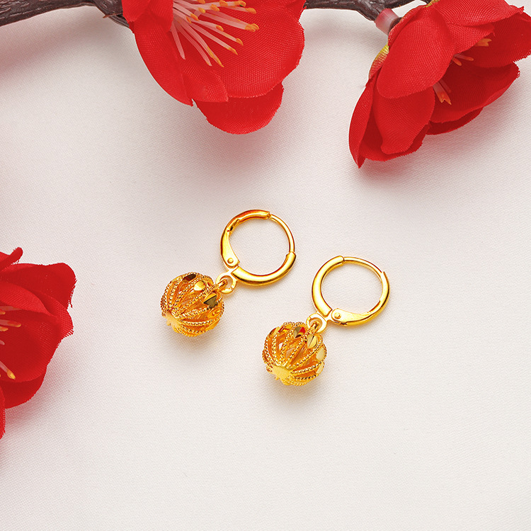 Trendy fashion gold-plated hydrangea earrings