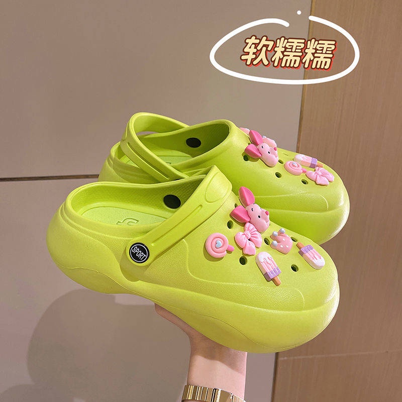 Dép Sandal Đế Dày Thiết Kế Đục Lỗ Dễ Thương Thời Trang Đi Biển
