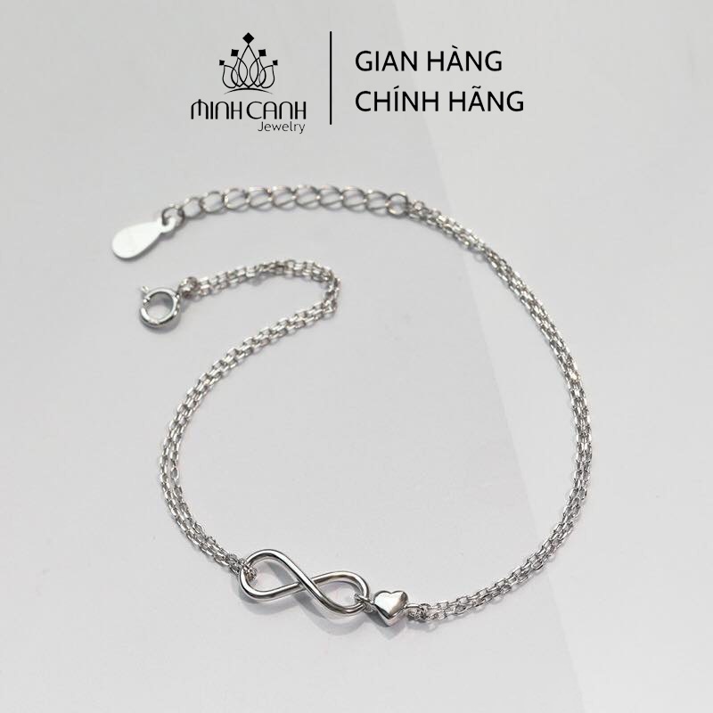 Lắc Tay Bạc Vô Cực Trái Tim Dây Kép - Minh Canh Jewelry