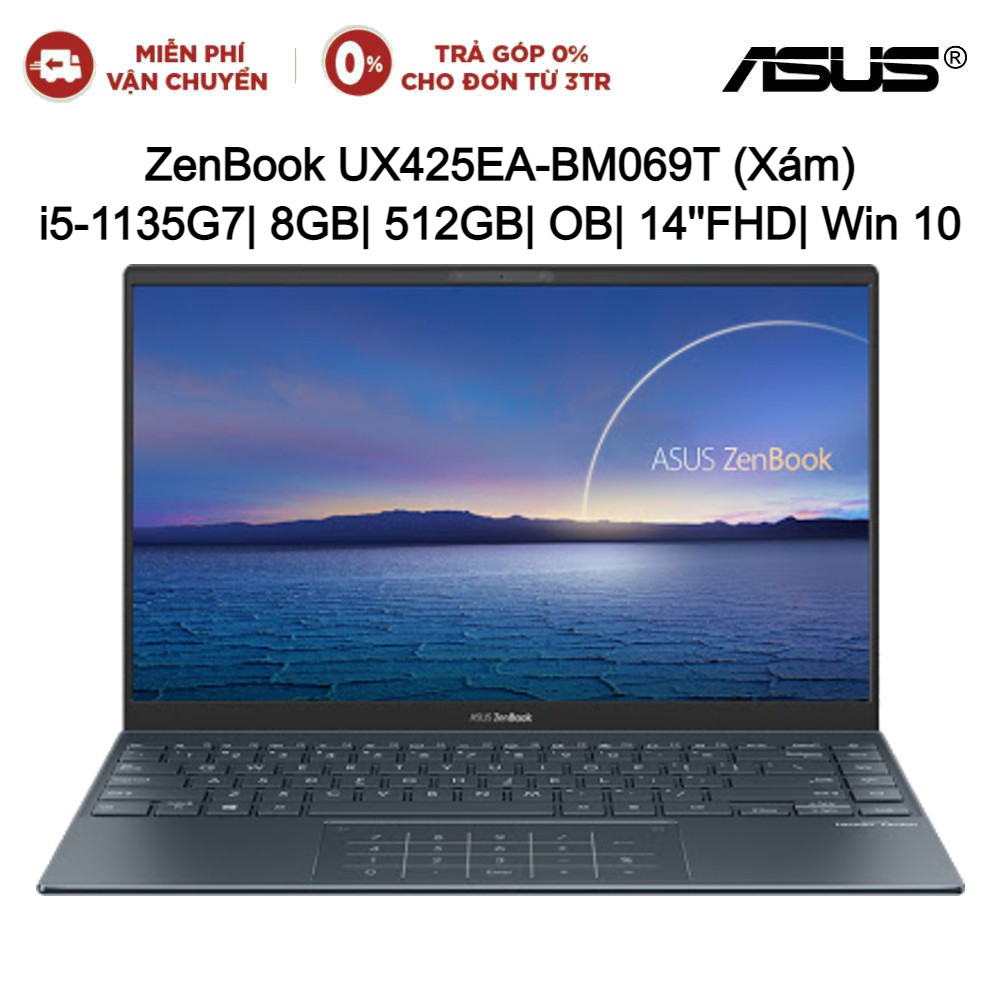 Laptop ASUS ZenBook UX425EA-BM069T i5-1135G7| 8GB| 512GB| OB| 14''FHD| Win 10