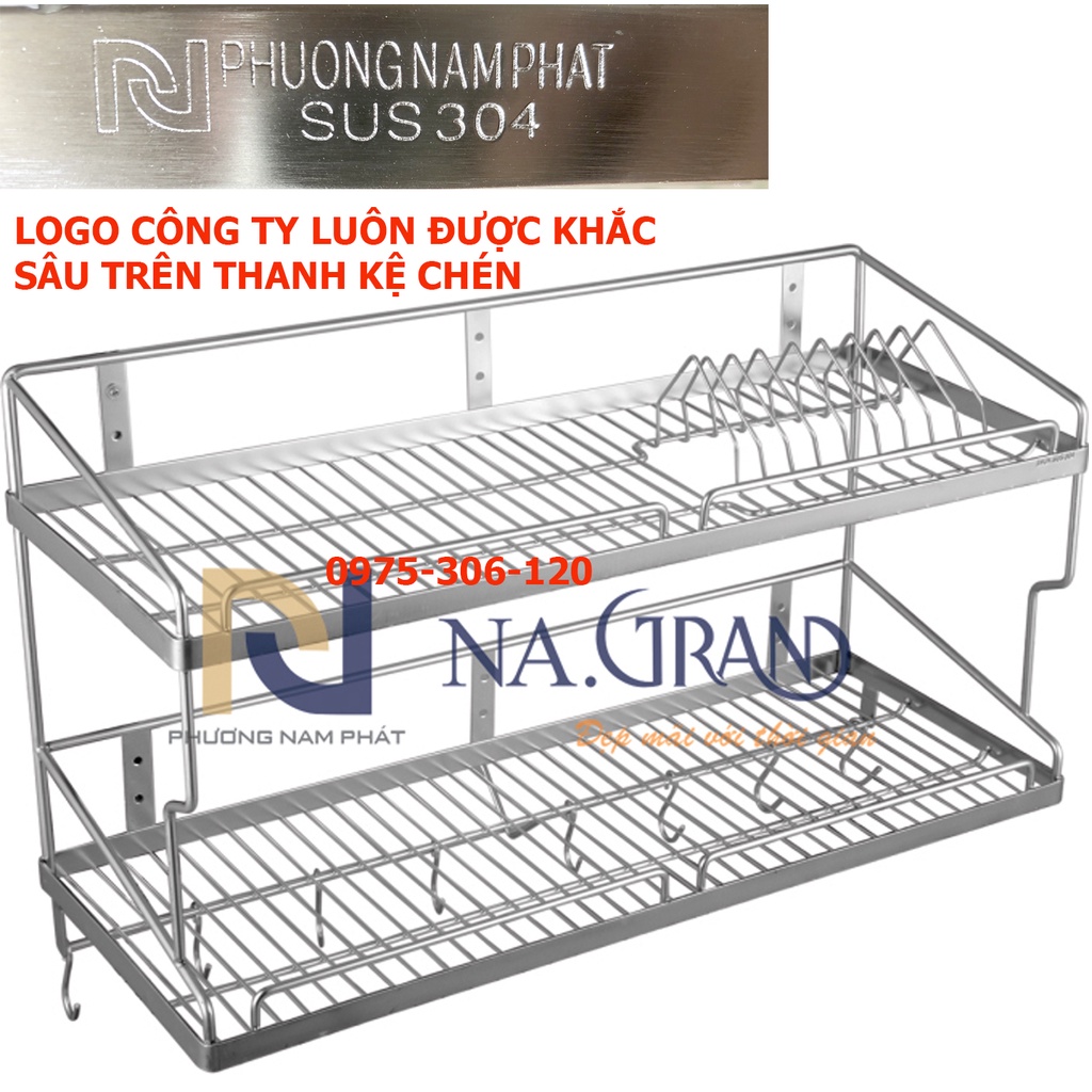 [HÀNG THƯƠNG HIỆU] Kệ Chén Bát Treo Tường 100% INOX 304 KC1 kệ up chén bát kệ đặt xưởng tăm đặc KỆ VÍT 2 TẦNG