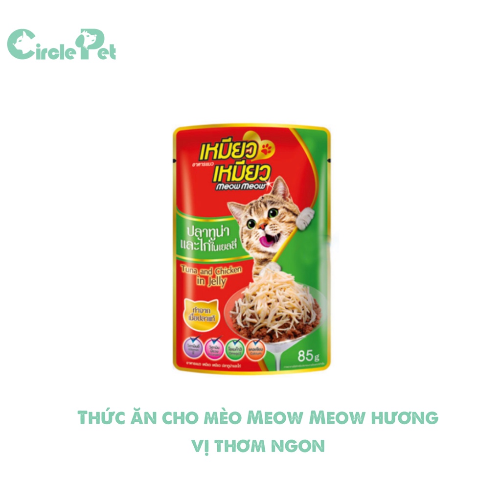 Thức Ăn Cho Mèo Meow Meow Kích Thích Vị Giác Hương Vị Thơm Ngon Gói 85g - Circle Pet