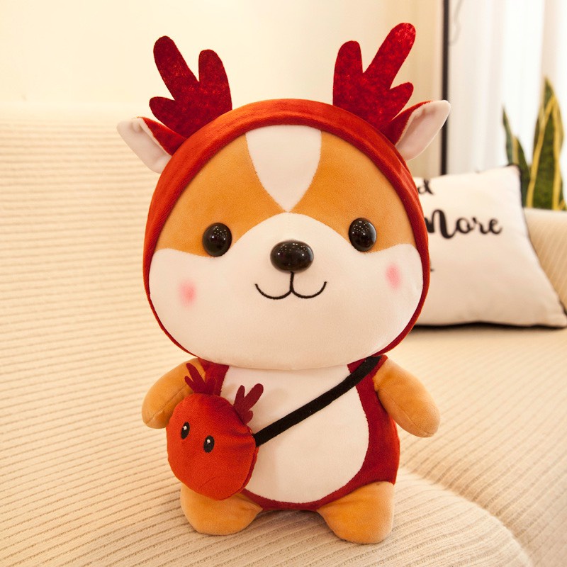 Gấu Bông Chó Shiba Cosplay Mềm Mịn Size Nhỏ 25 cm - Hàng Cao Cấp Cho Trẻ Nhỏ.