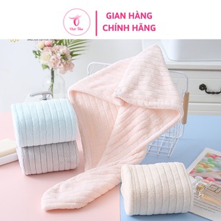 Khăn quấn khô tóc, khăn ủ tóc [ SIÊU THẤM HÚT ] lông cừu cao cấp, dày dặn, mềm mịn - Việt Thư