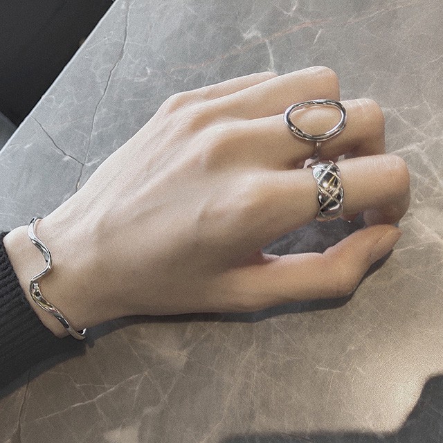 Nhẫn Đeo Tay Kim Loại Thiết Kế Đơn Giản Thời Trang Nữ