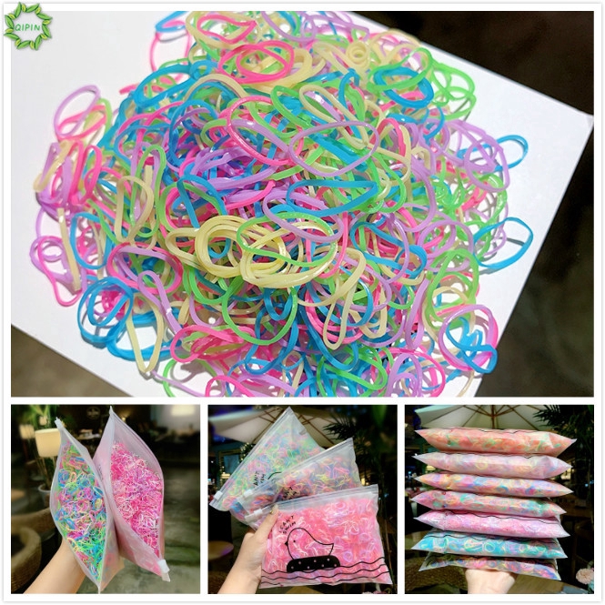 Set 1000 Dây Thun Buộc Tóc Nhiều Màu Sắc Thời Trang