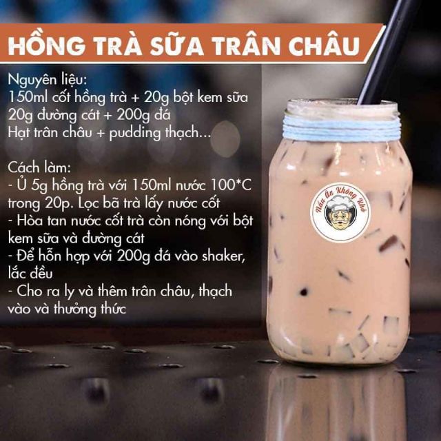 Set hồng trà sữa chân châu trắng ( đen )