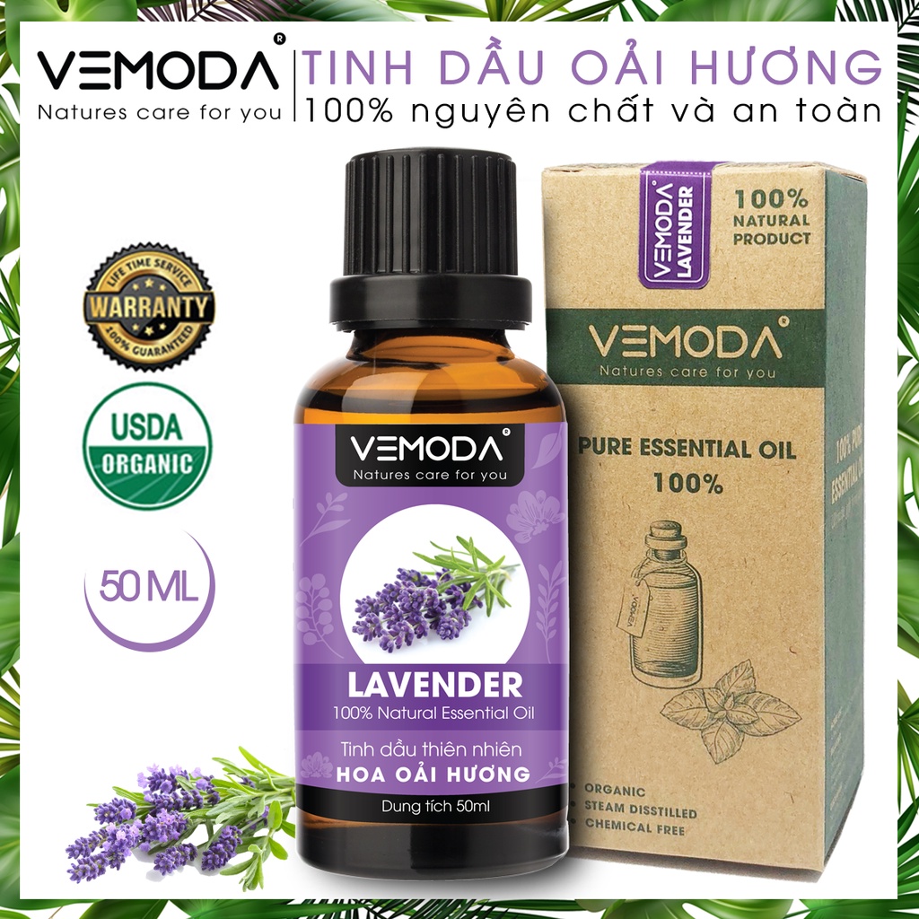 Tinh dầu Oải hương cao cấp Vemoda khử mùi, thơm phòng giúp ngủ ngon