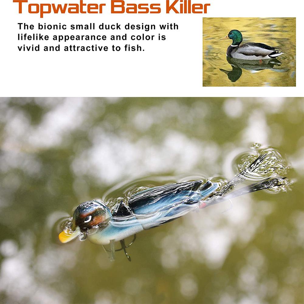 MUVAKO Mồi Câu Cá Giả Hình Con Vịt 3D Sống Động