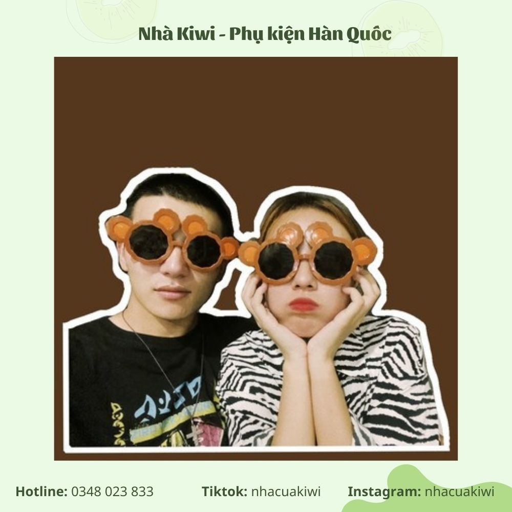 Mắt kính hình gấu cute phụ kiện đi kèm các bữa tiệc