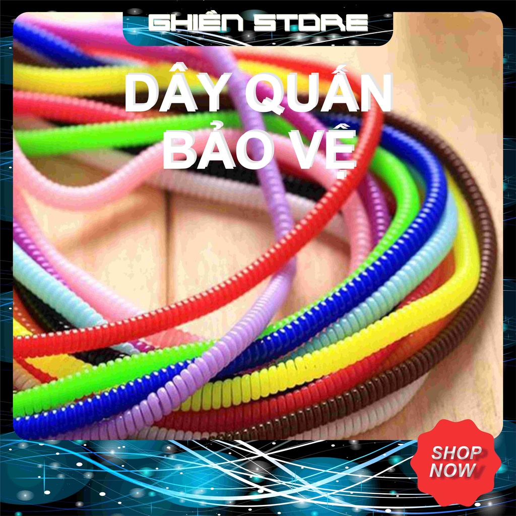 Dây quấn Cáp sạc - Tai Nghe (Tai nghe quấn 4 dây, cáp sạc quấn 3 dây) - GHIỀN STORE