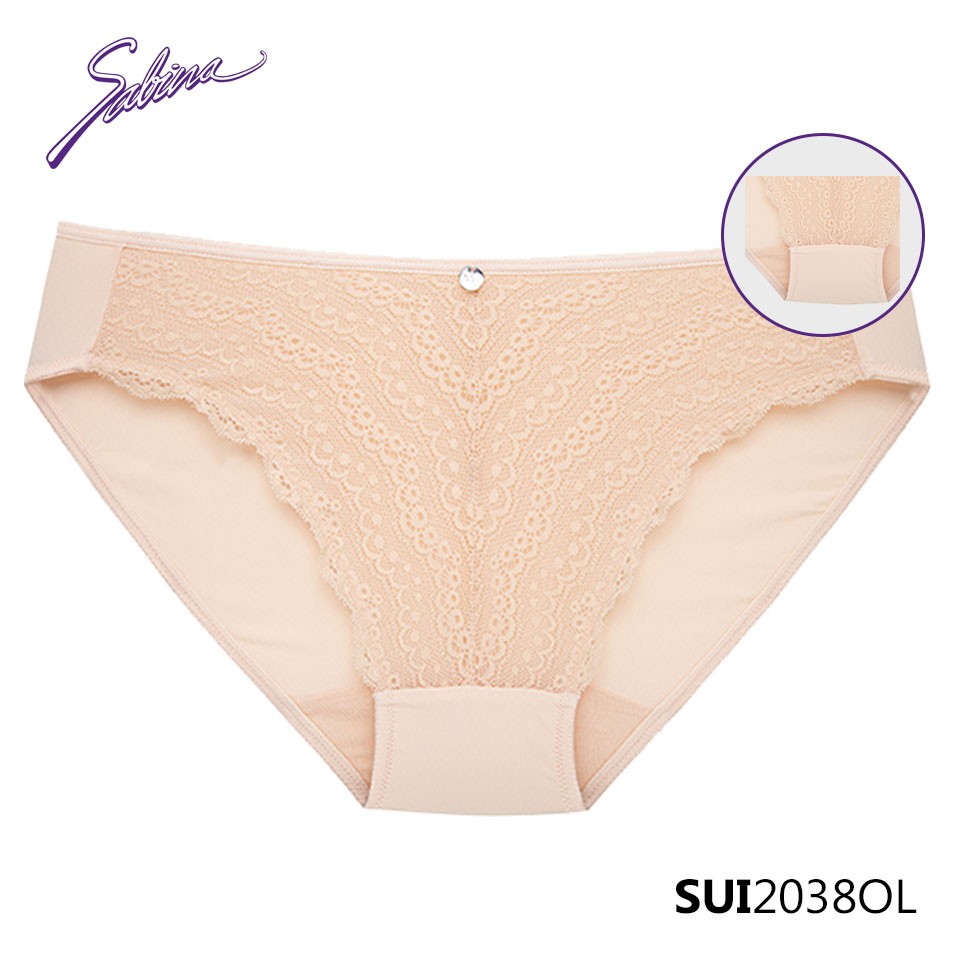 Combo Áo Lót Nâng Ngực Tạo Khe Chữ V Và Quần Đồng Bộ Màu Cam Nhạt Phối Ren Mordern V By Sabina SBI2038OL+SUI2038OL | BigBuy360 - bigbuy360.vn