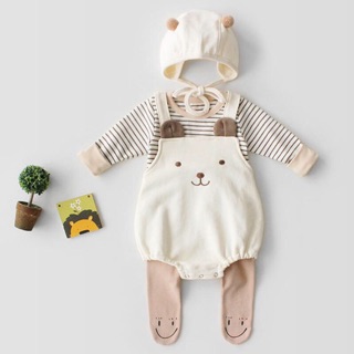 Set body cho bé 🌱freeship🍒 yếm gấu cho bé hàng qccc