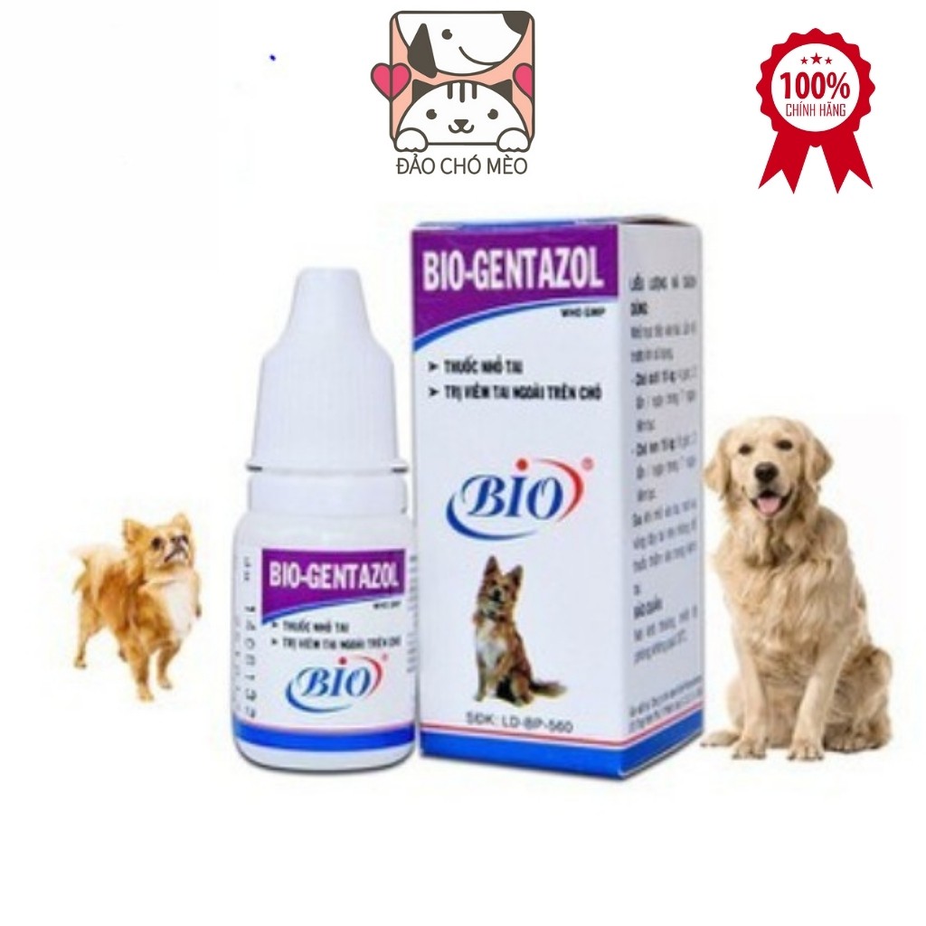 Nhỏ tai chó mèo Bio Gentazol viêm tai chó mèo - Đảo Chó Mèo