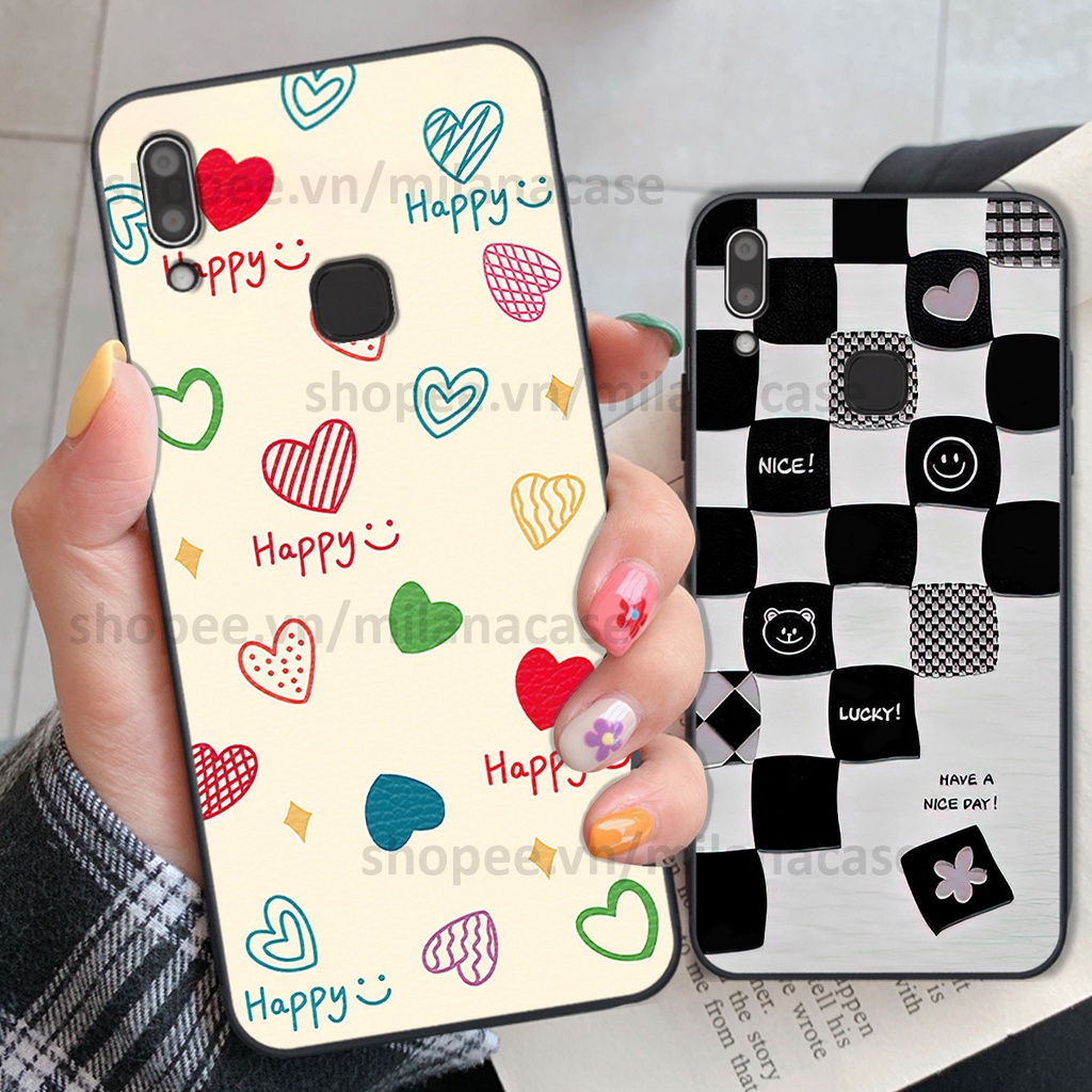 Ốp Vivo Y91 / Y91c / Y93 / Y95 in hình caro trái tim siêu đẹp, siêu nét đầy phong cách cá tính