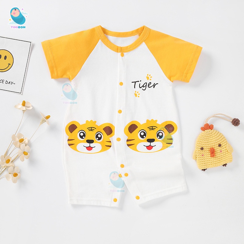 Quần Áo Trẻ Em Sơ Sinh Bộ Đồ Liền Thân Đùi Cộc Tay Chất Cotton Bodysuit Hình Thú Cho Bé Trai Bé Gái [BDC19]
